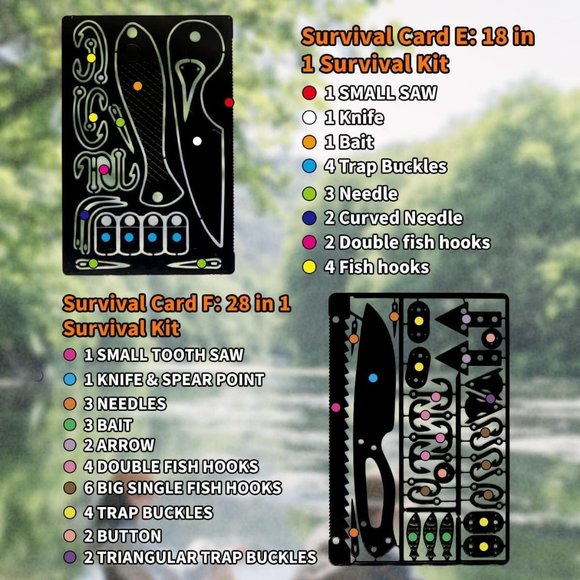 Multitool Card Emergency Camping Tool EDC Kit in  Wallet Outdoor Hunting (Silver - Picture 10 of 12